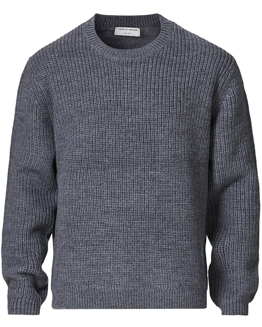 Herre | Trøjer | Tiger of Sweden | Puffin Wool Merino Crew Neck Grey