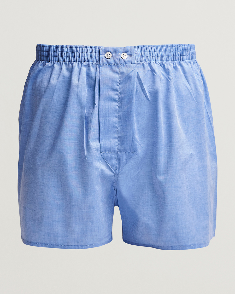 Herre | Undertøj | Derek Rose | Classic Fit Cotton Boxer Shorts Blue