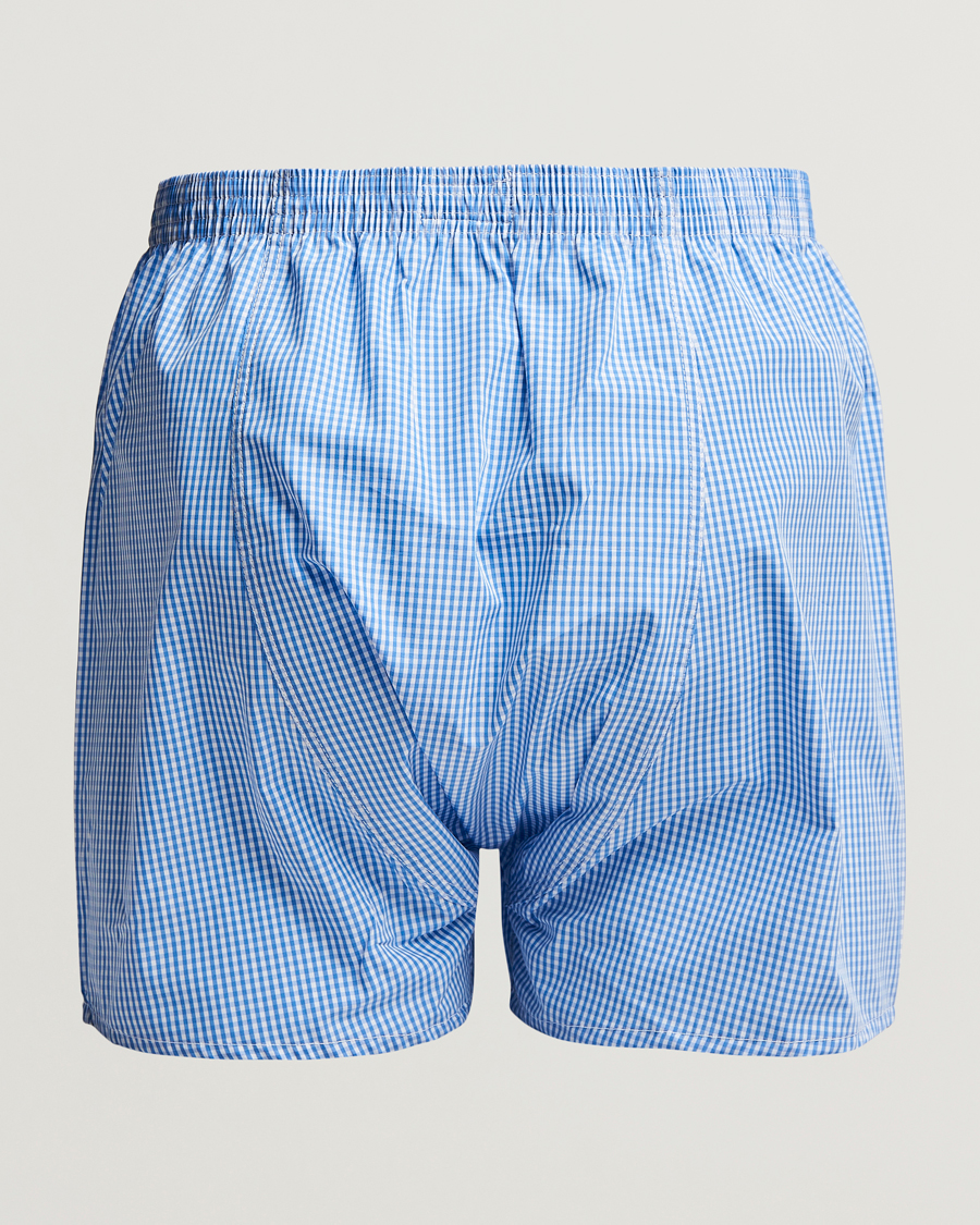 Herr | Derek Rose | Derek Rose | Classic Fit Cotton Boxer Shorts Blue Gingham