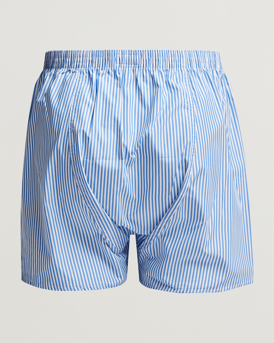 Herre | Tøj | Derek Rose | Classic Fit Cotton Boxer Shorts Blue Stripe