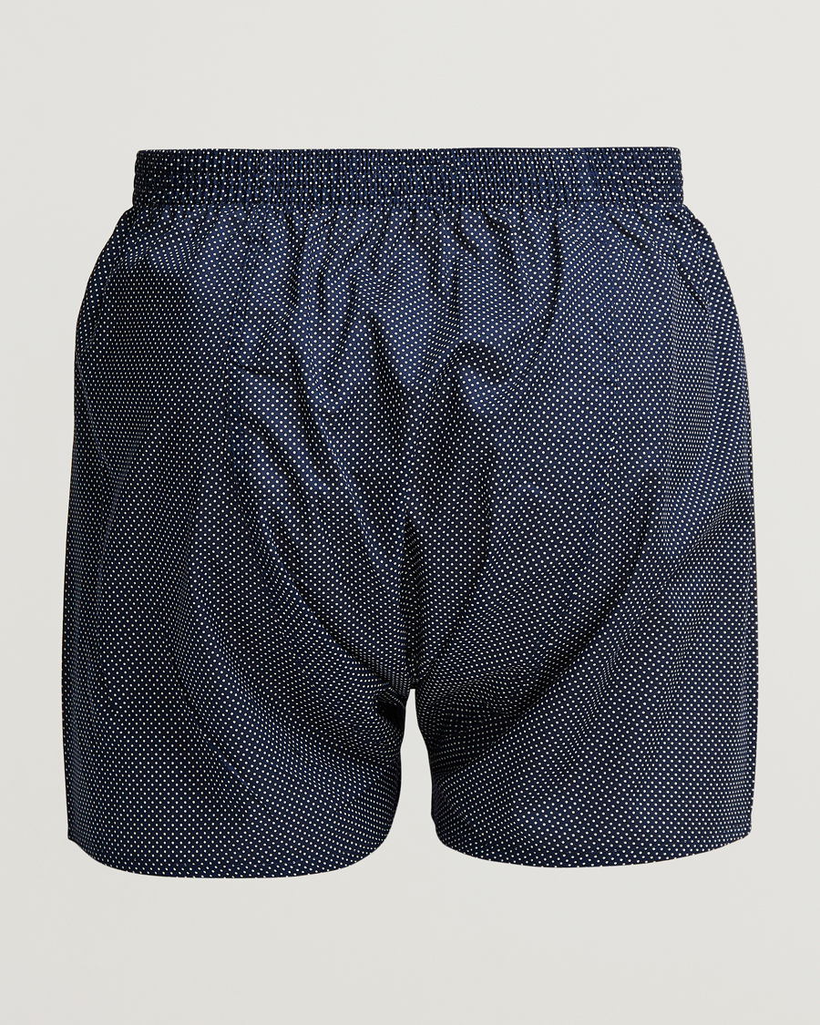 Herre | Tøj | Derek Rose | Classic Fit Cotton Boxer Shorts Navy Polka Dot