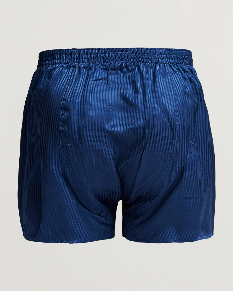 Herre |  | Derek Rose | Classic Fit Silk Boxer Shorts Navy