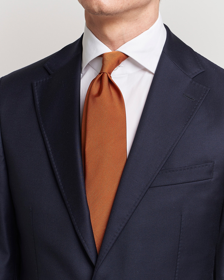 Men | Ties | Amanda Christensen | Plain Classic Tie 8 cm Rust