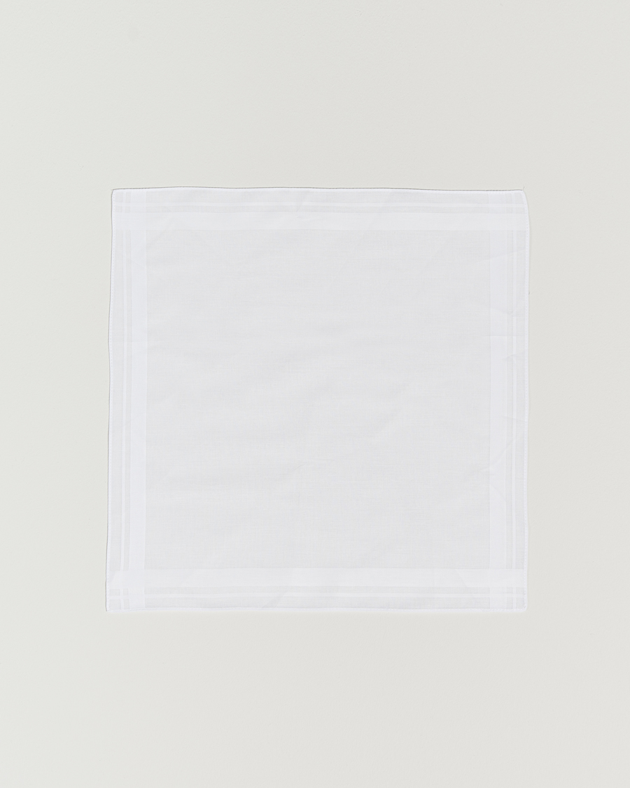 Herre | Lommetørklæde | Amanda Christensen | Cotton Pocket Square White