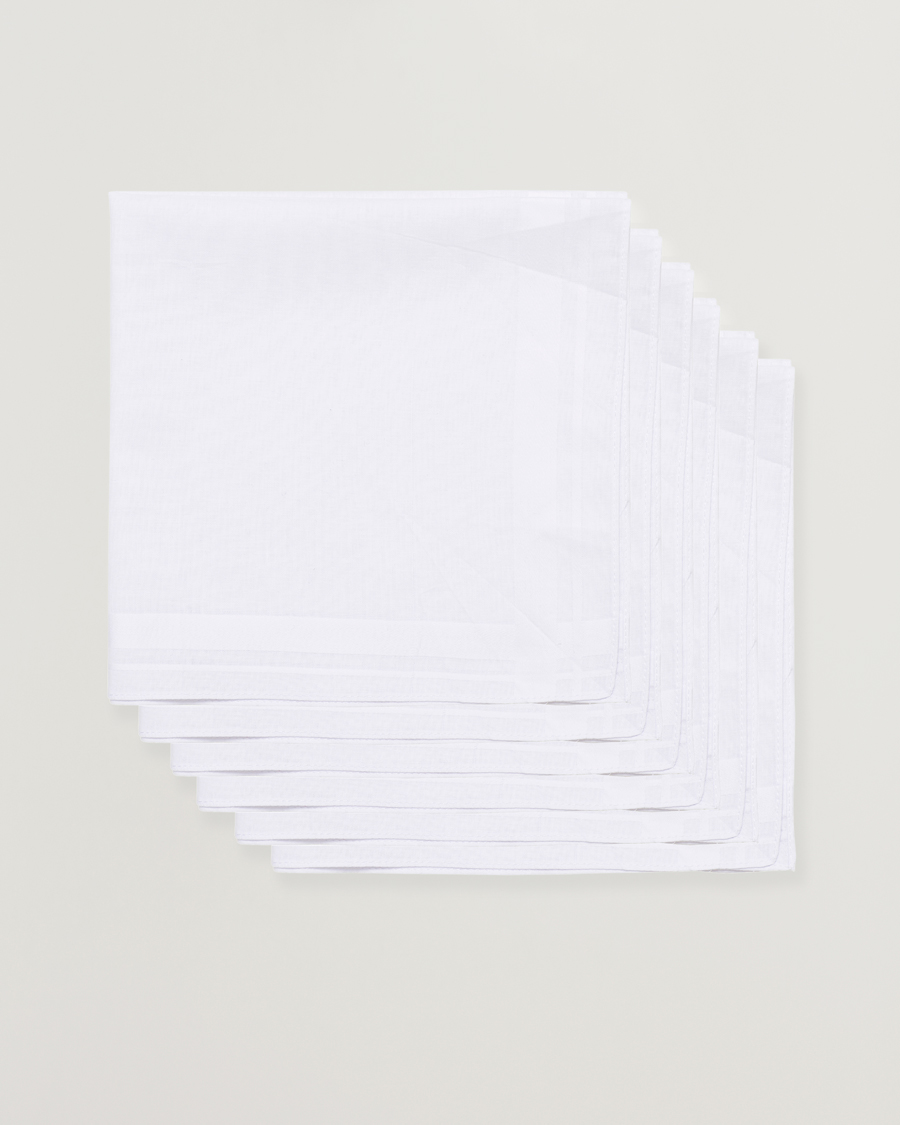 Herre | Lommeklude | Amanda Christensen | 6-pack Cotton Pocket Square White