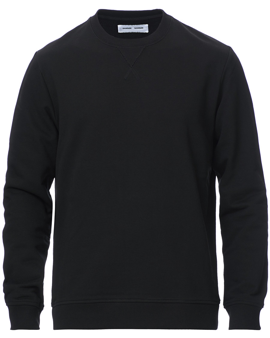 Herre | Trøjer | Samsøe Samsøe | Samsøe & Samsøe Hugo Organic Cotton Crew Neck Sweat Black