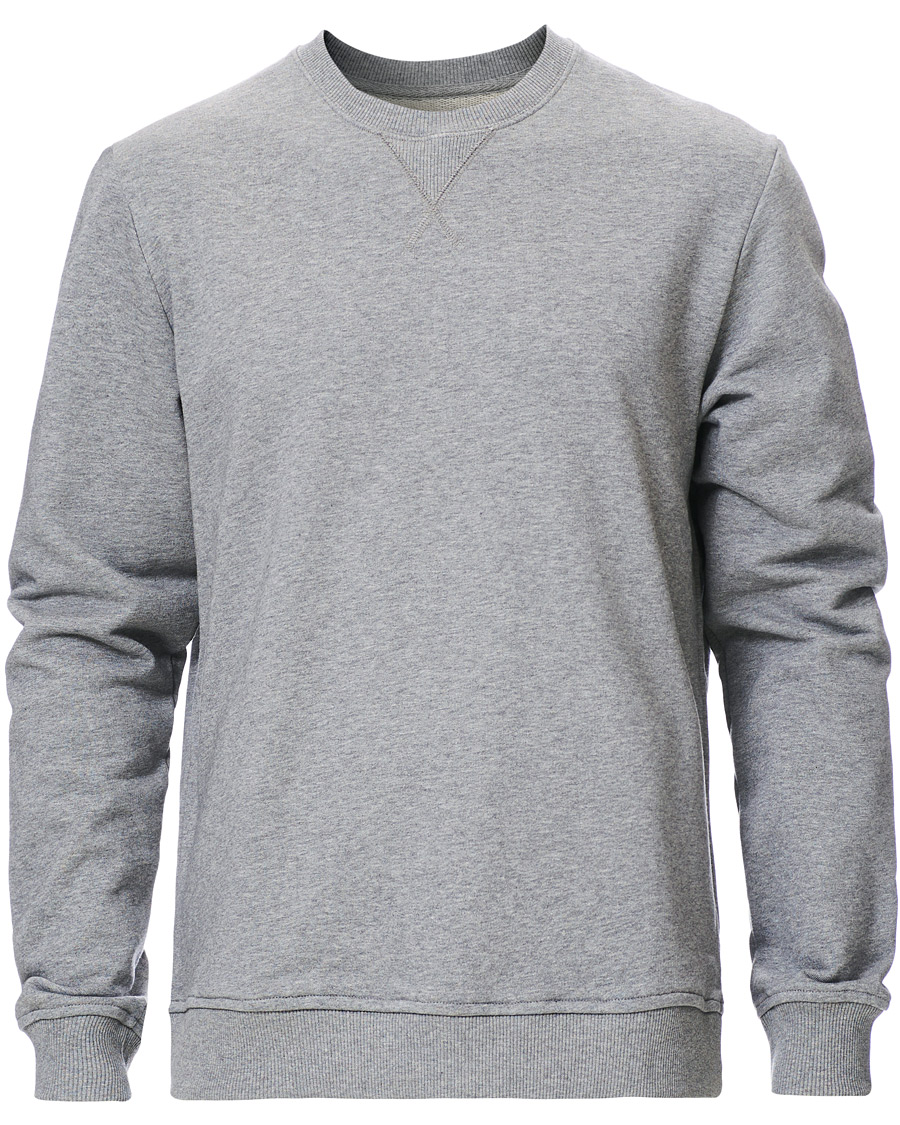 Herre | Trøjer | Samsøe Samsøe | Samsøe & Samsøe Hugo Organic Cotton Crew Neck Sweat Grey Mel