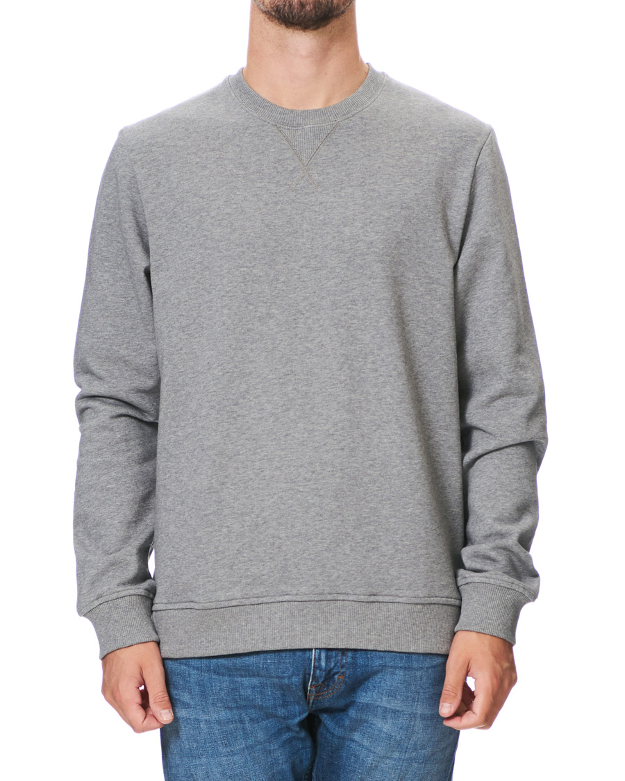 Herre | Trøjer | Samsøe Samsøe | Samsøe & Samsøe Hugo Organic Cotton Crew Neck Sweat Grey Mel