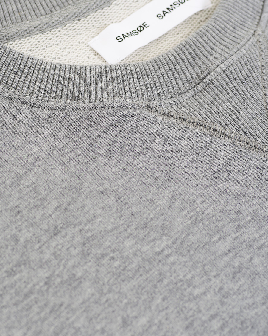 Herre | Trøjer | Samsøe Samsøe | Samsøe & Samsøe Hugo Organic Cotton Crew Neck Sweat Grey Mel