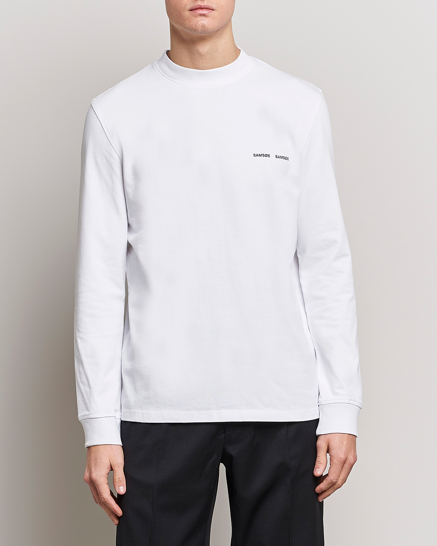 Herre | Langærmede t-shirts | Samsøe & Samsøe | Norsbro Long Sleeve Organic Cotton Tee White