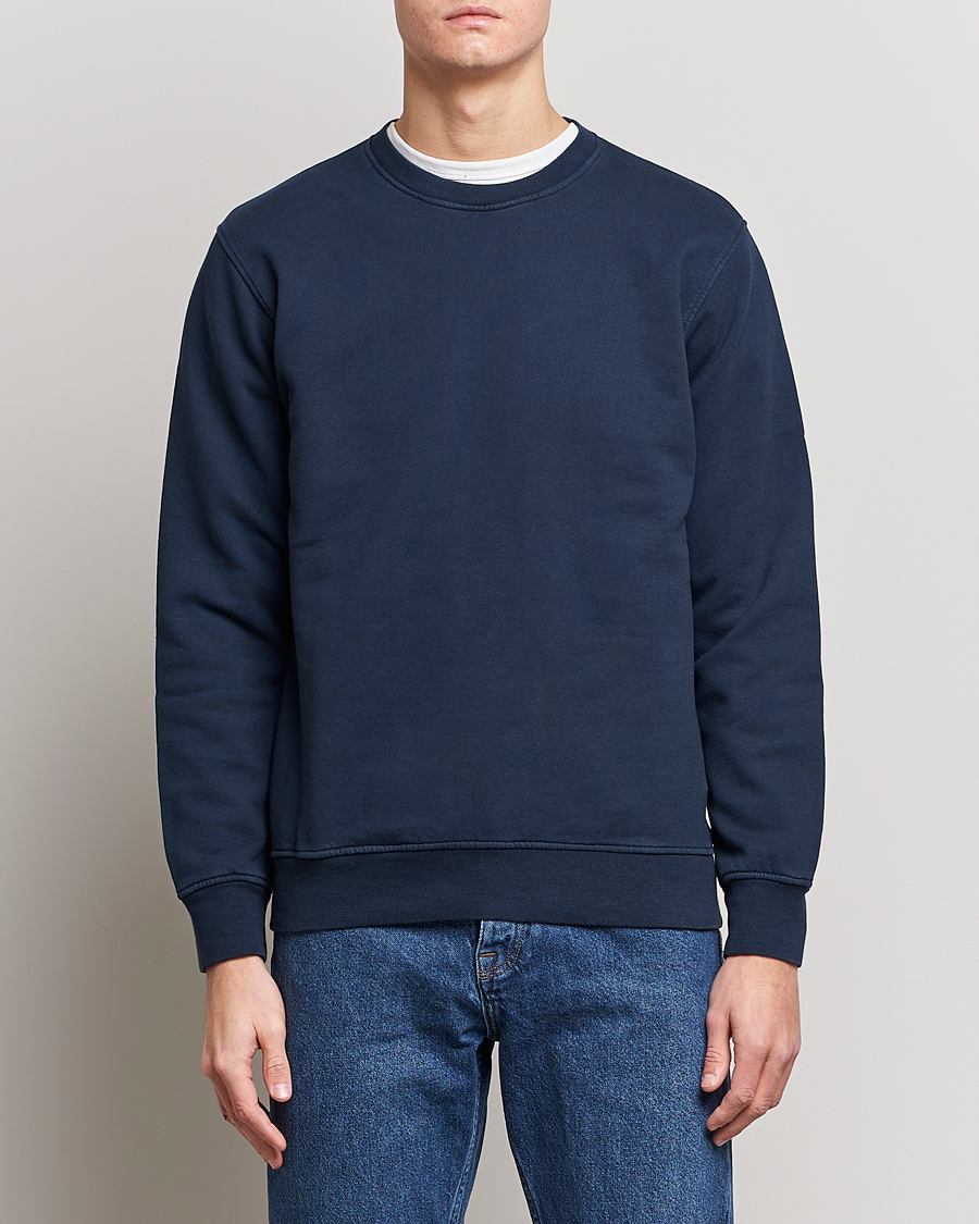 Herre | Basics | Colorful Standard | Classic Organic Crew Neck Sweat Navy Blue