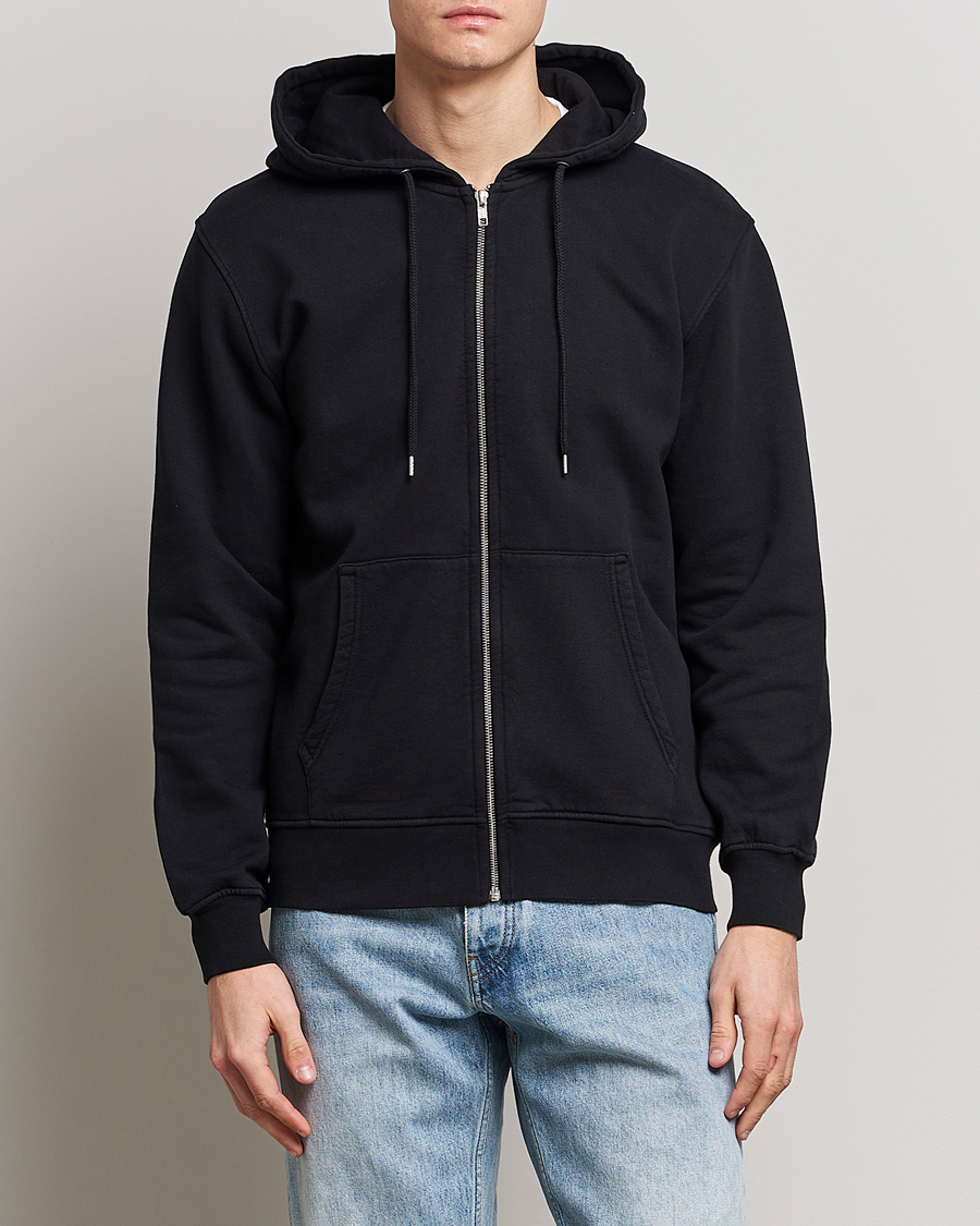 Herre | Afdelinger | Colorful Standard | Classic Organic Full Zip Hood Deep Black