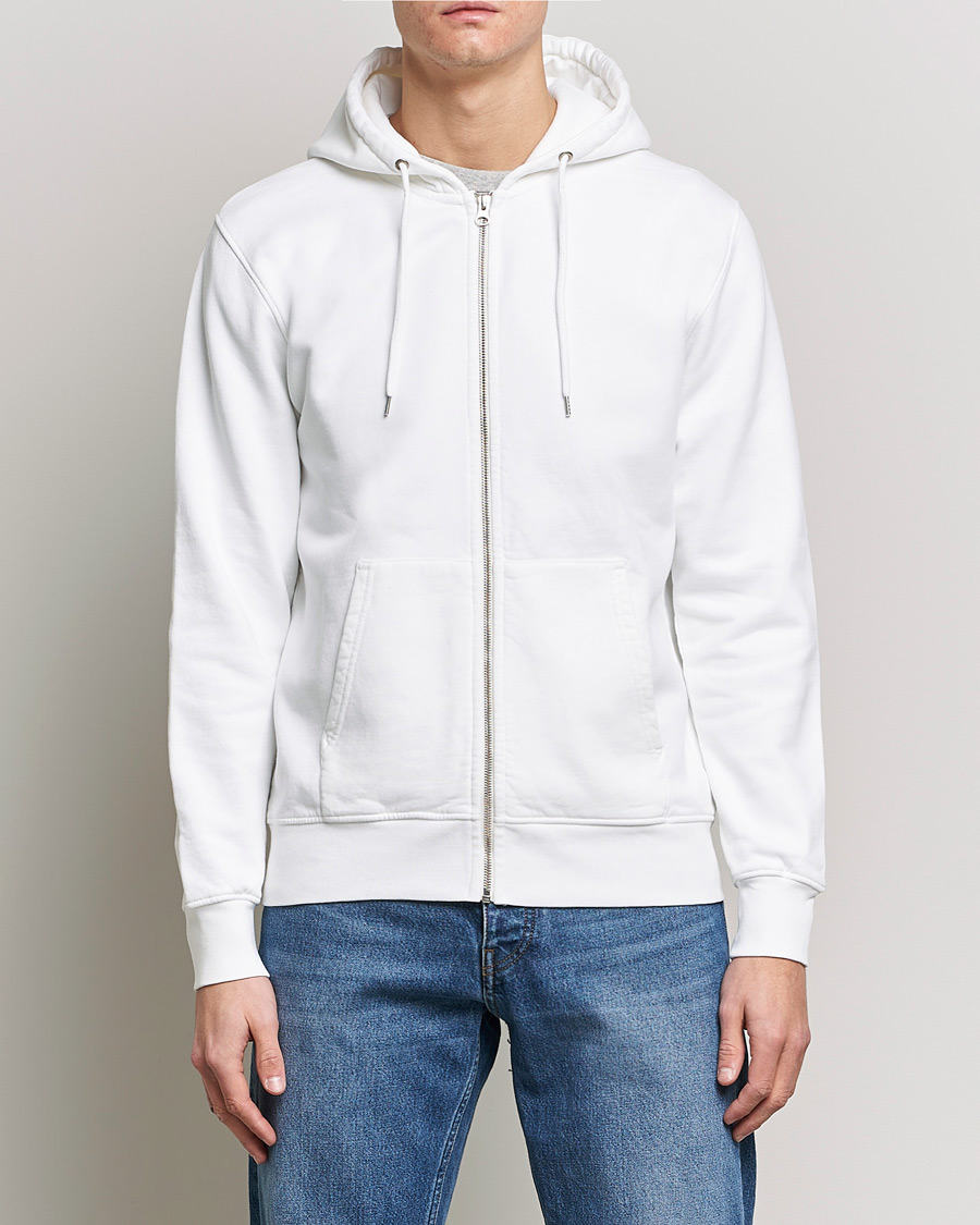 Herre | Hættetrøjer | Colorful Standard | Classic Organic Full Zip Hood Optical White