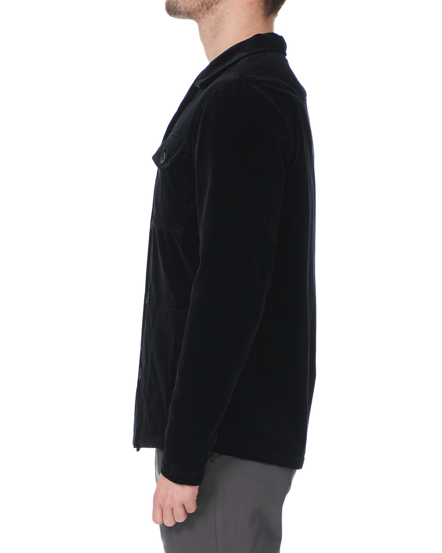 Herre | Skjorter | Oscar Jacobson | Holger Velvet Shirt Jacket Black