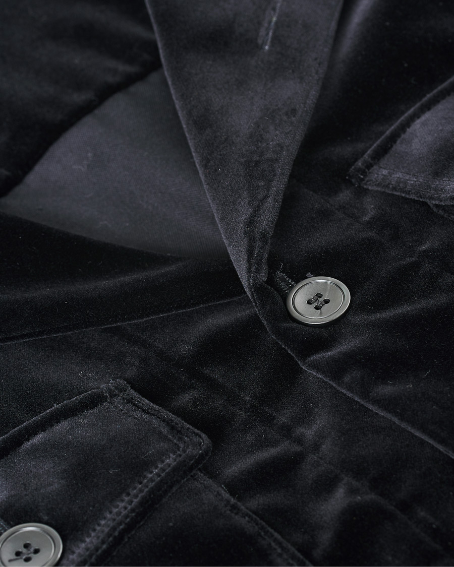 Herre | Skjorter | Oscar Jacobson | Holger Velvet Shirt Jacket Black