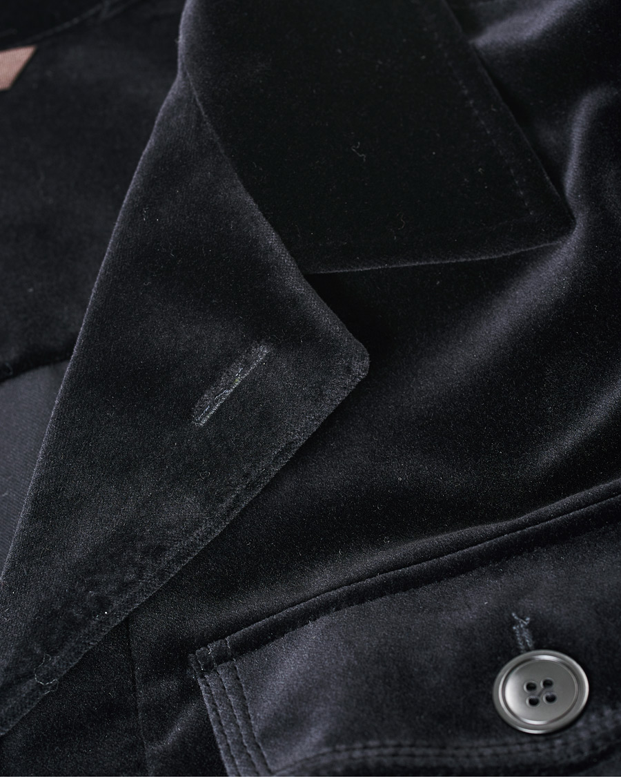 Herre | Skjorter | Oscar Jacobson | Holger Velvet Shirt Jacket Black