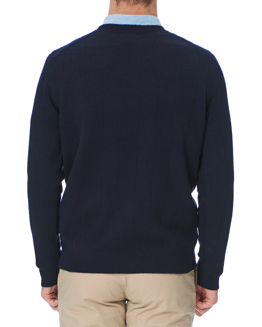 Herre | Trøjer | Club Monaco | Cashmere Blend Needle Stitched Sweater Navy