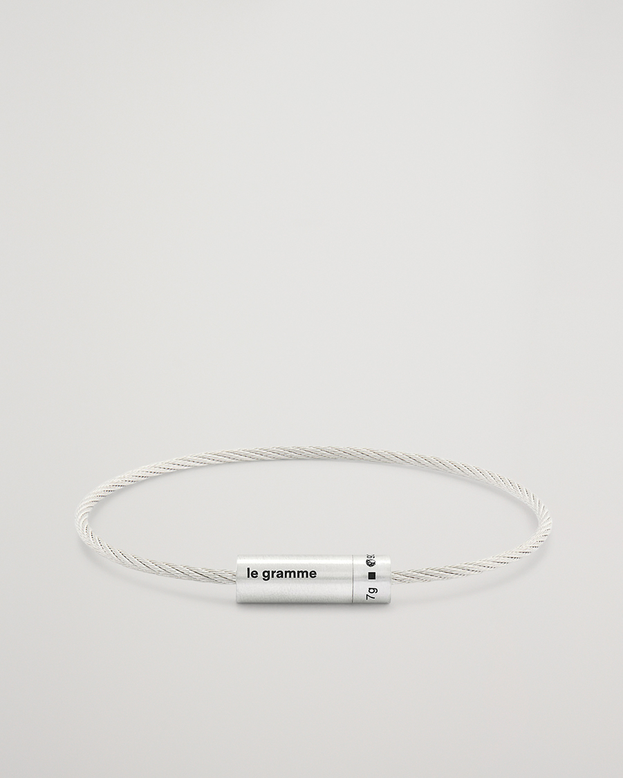 Herre | Smykker | LE GRAMME | Cable Bracelet Brushed Sterling Silver 7g