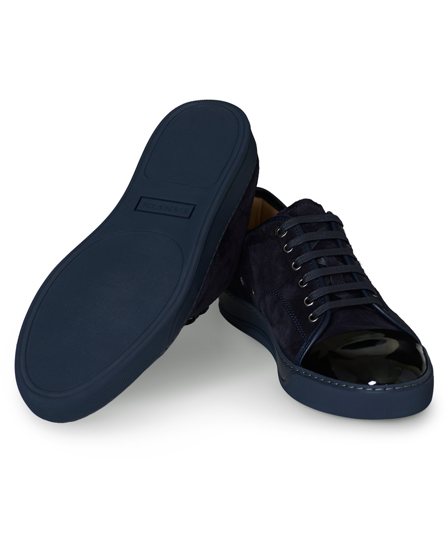 Herre | Lanvin Patent Captoe Sneaker Dark Blue/Dark Blue | Lanvin | Patent Captoe Sneaker Dark Blue/Dark Blue