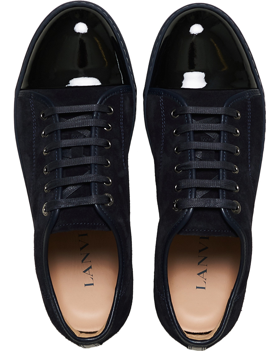 Herre | Lanvin Patent Captoe Sneaker Dark Blue/Dark Blue | Lanvin | Patent Captoe Sneaker Dark Blue/Dark Blue