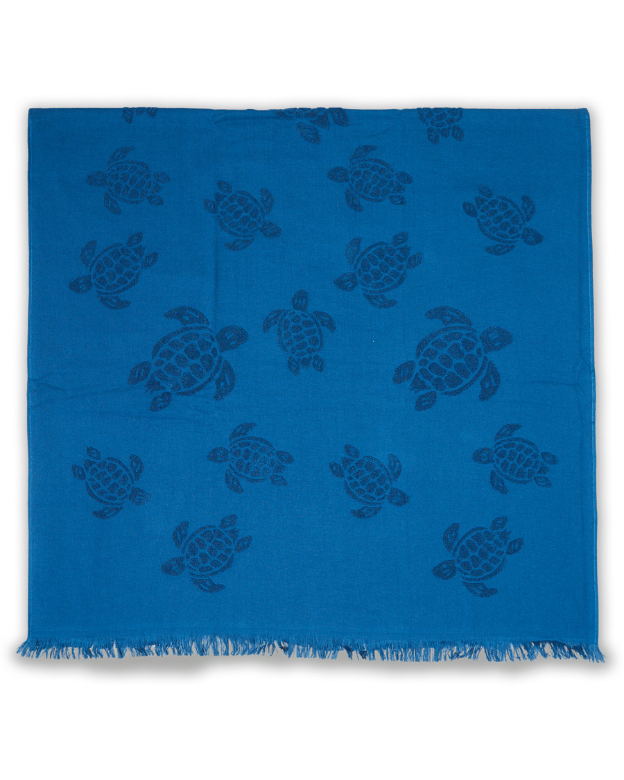 Herre | Vilebrequin Turtle Jacquard Beach Towel Blue | Vilebrequin | Turtle Jacquard Beach Towel Blue