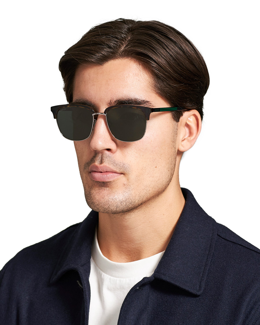 Herre | GUCCI GG0697S Sunglasses Havana/Green | Gucci | GG0697S Sunglasses Havana/Green