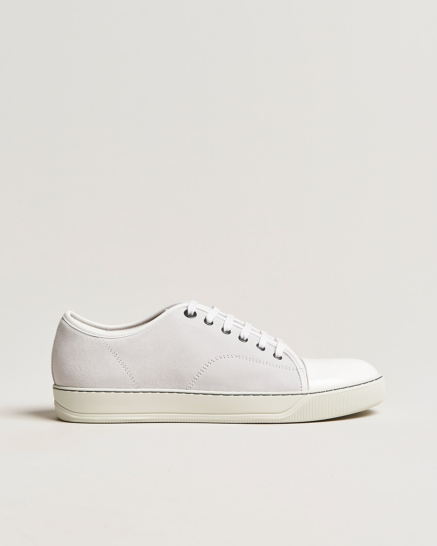Herre | Lanvin Patent Cap Toe Sneaker White | Lanvin | Patent Cap Toe Sneaker White