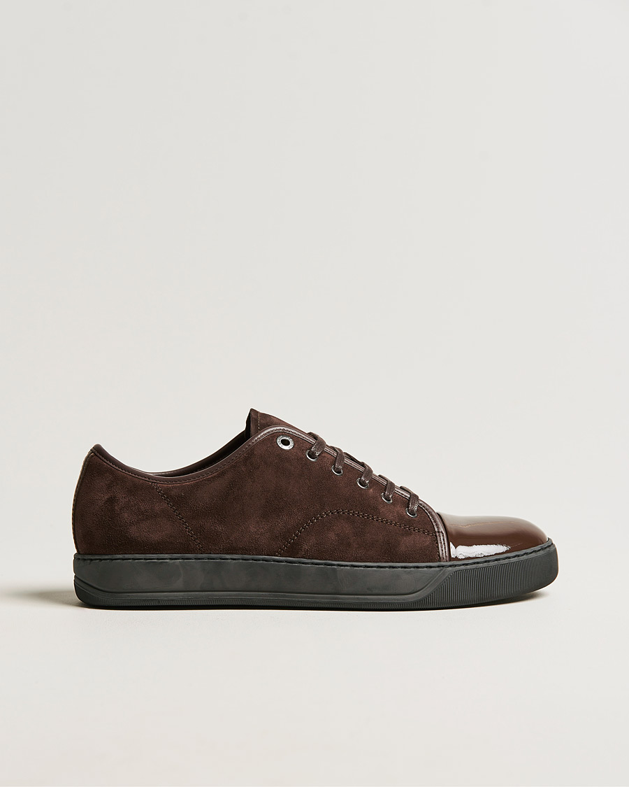 Herre | Lanvin Patent Cap Toe Sneaker Dark Brown | Lanvin | Patent Cap Toe Sneaker Dark Brown