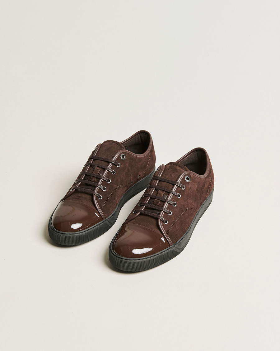 Herre | Lanvin Patent Cap Toe Sneaker Dark Brown | Lanvin | Patent Cap Toe Sneaker Dark Brown