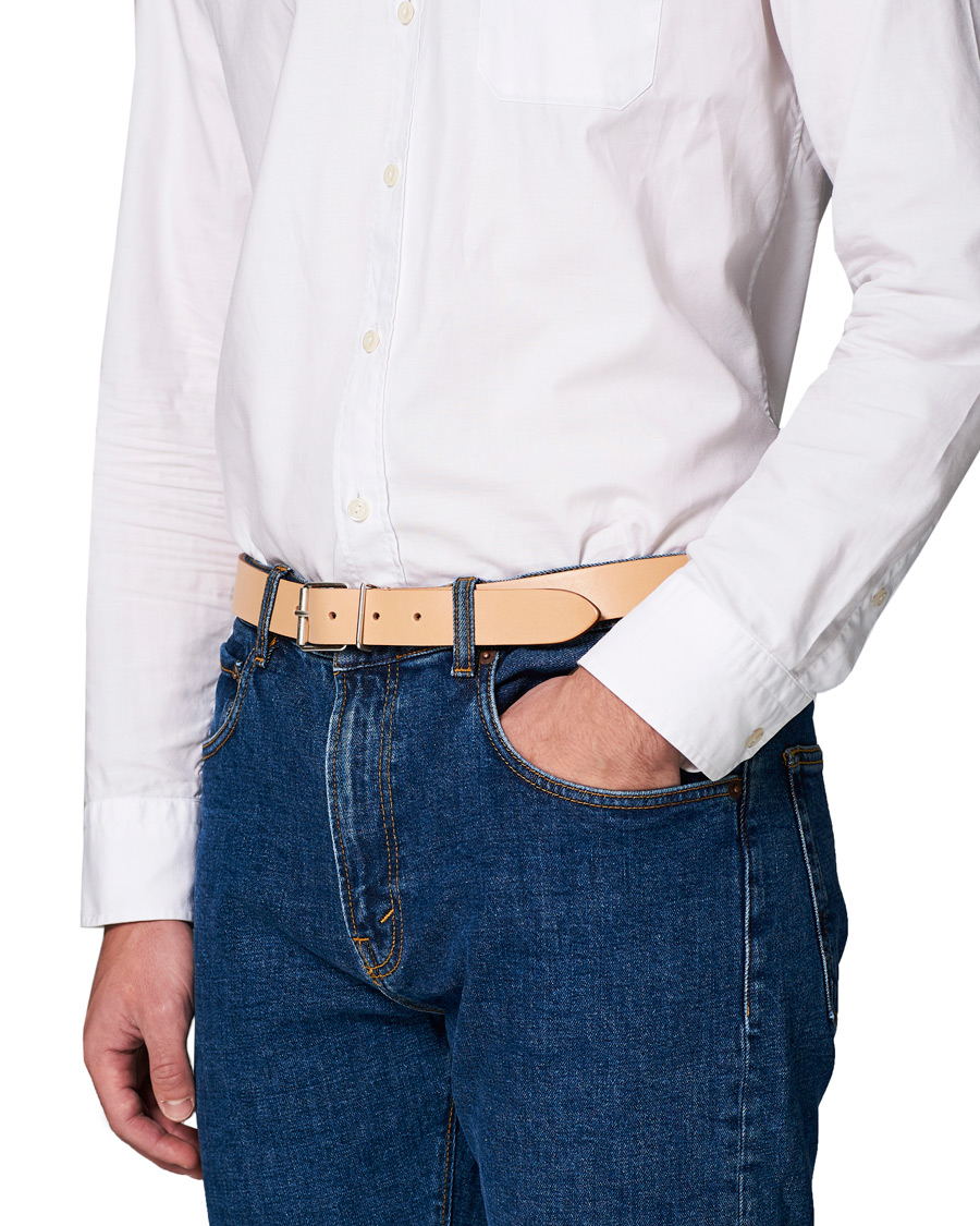 Herre | Anderson's Classic Casual 3 cm Leather Belt Natural | Anderson's | Classic Casual 3 cm Leather Belt Natural