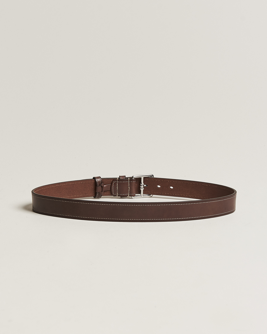 Herre | Bælter | Anderson's | Bridle Stiched 3,5 cm Leather Belt Brown