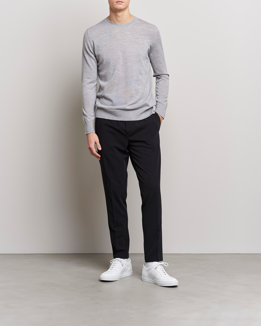 Herre | Trøjer | Samsøe Samsøe | Flemming Superfine Merino Wool Crew Neck Grey Melange