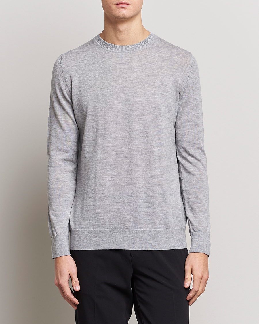 Herre | Afdelinger | Samsøe Samsøe | Flemming Superfine Merino Wool Crew Neck Grey Melange