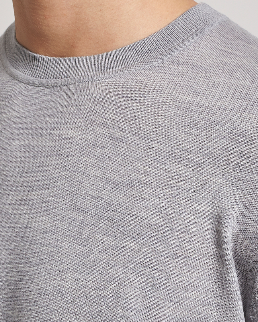 Herre | Trøjer | Samsøe Samsøe | Flemming Superfine Merino Wool Crew Neck Grey Melange