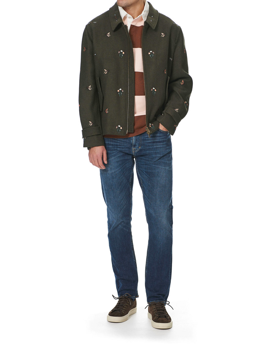 Herre | Jakker | GANT | Luke Edward Hall Emrodery Zip Jacket Tartan Green