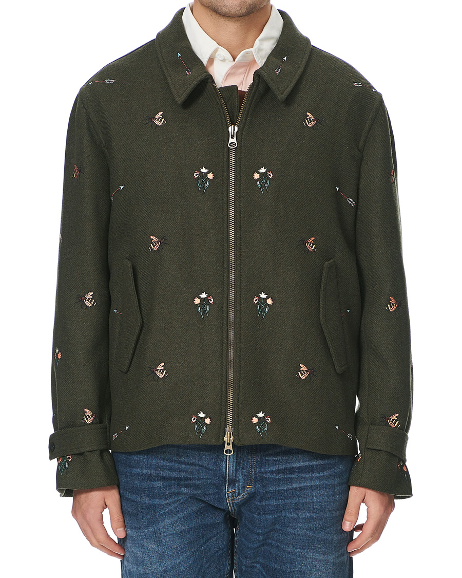 Herre | Jakker | GANT | Luke Edward Hall Emrodery Zip Jacket Tartan Green