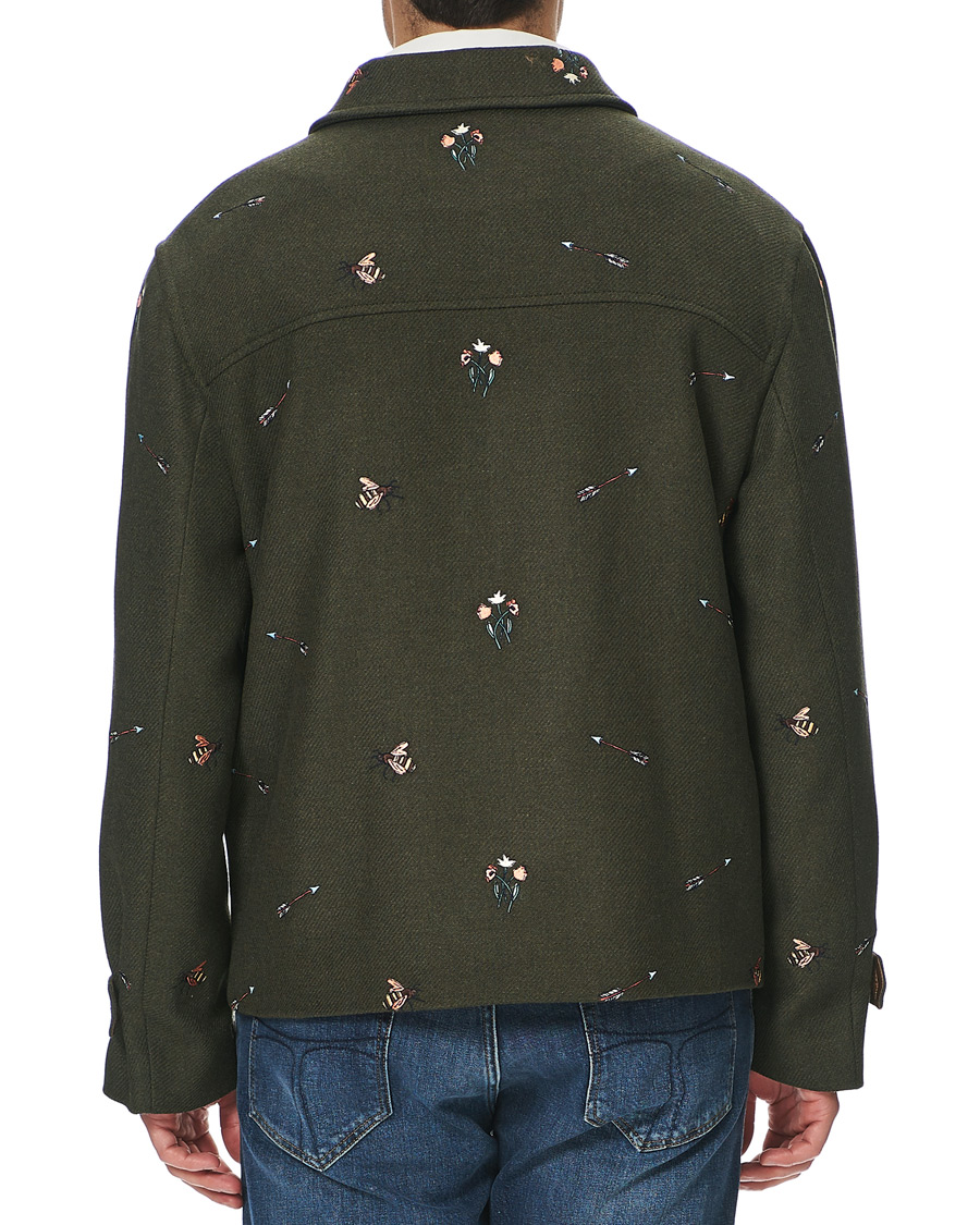 Herre | Jakker | GANT | Luke Edward Hall Emrodery Zip Jacket Tartan Green