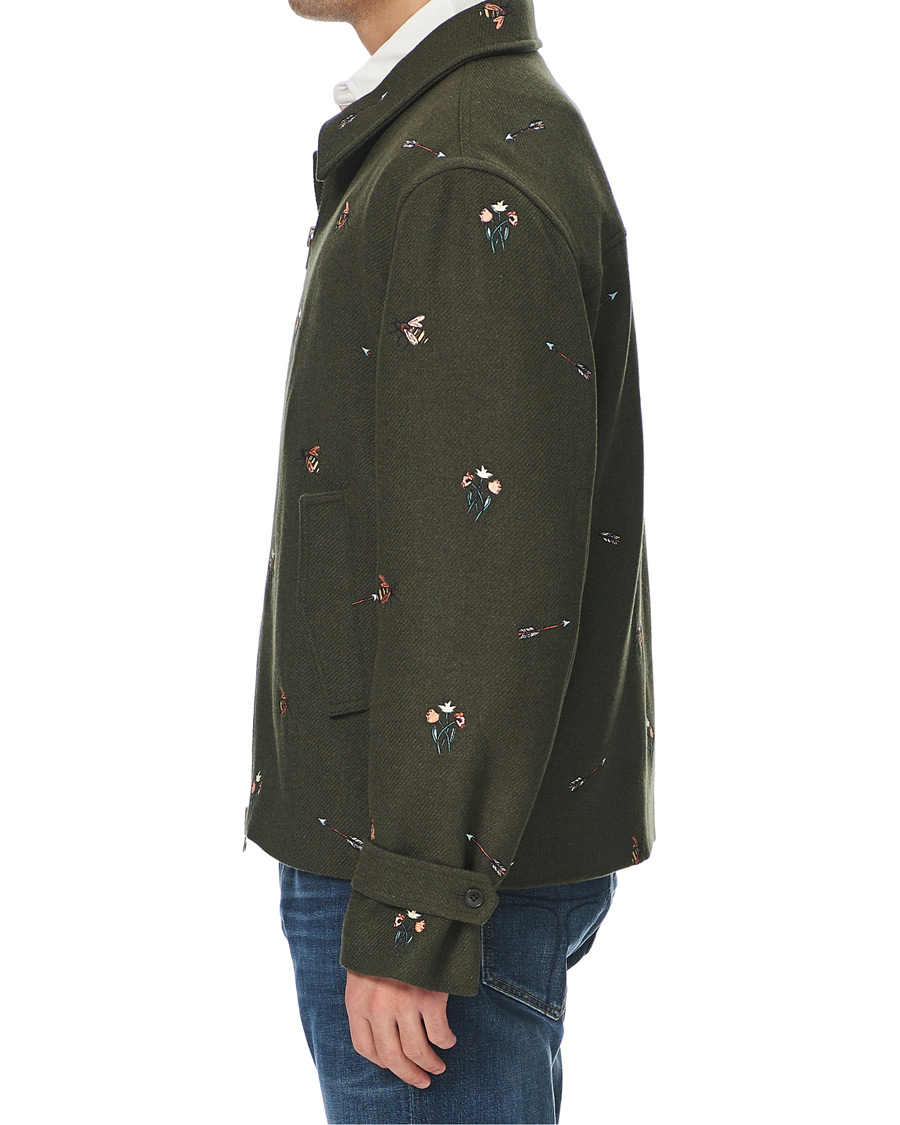 Herre | Jakker | GANT | Luke Edward Hall Emrodery Zip Jacket Tartan Green