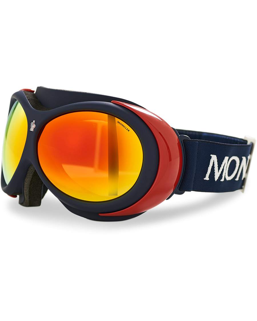 Herre | Moncler Lunettes ML0130 Goggles Blue/Red | Moncler Lunettes | ML0130 Goggles Blue/Red
