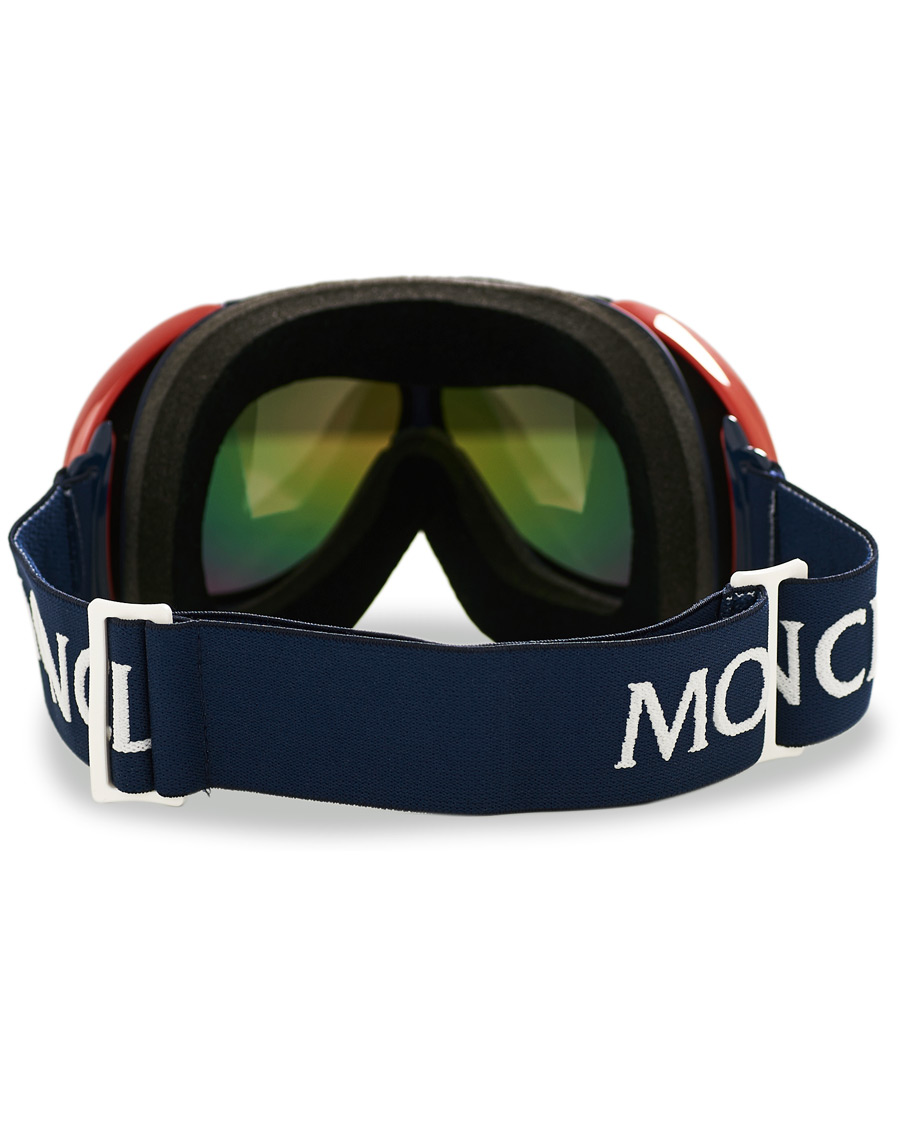 Herre | Moncler Lunettes ML0130 Goggles Blue/Red | Moncler Lunettes | ML0130 Goggles Blue/Red