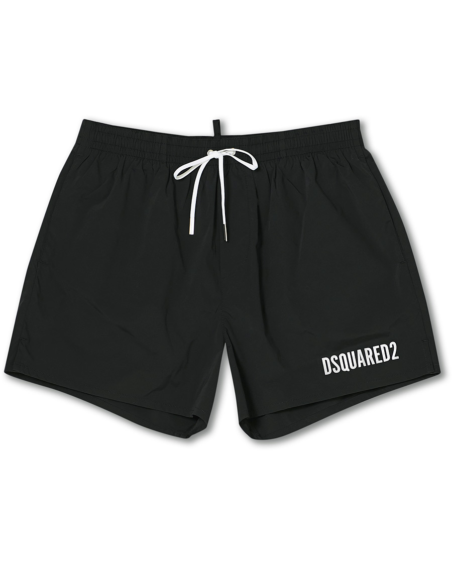 Herre | Badebukser | Dsquared2 | Icon Boxer Mid Swimshorts Black/Silver