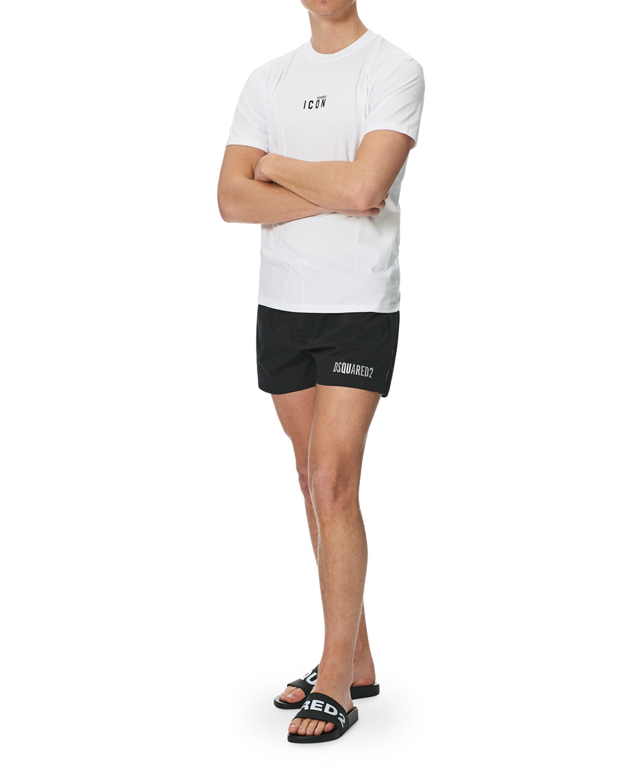 Herre | Badebukser | Dsquared2 | Icon Boxer Mid Swimshorts Black/Silver