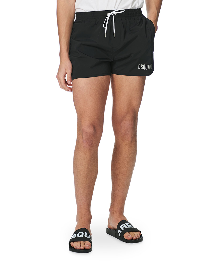 Herre | Badebukser | Dsquared2 | Icon Boxer Mid Swimshorts Black/Silver