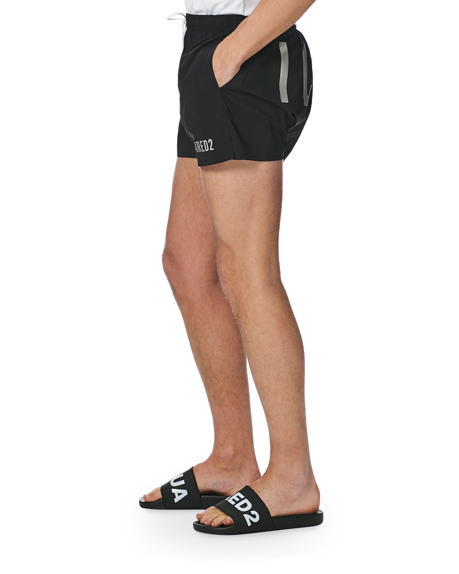 Herre | Badebukser | Dsquared2 | Icon Boxer Mid Swimshorts Black/Silver