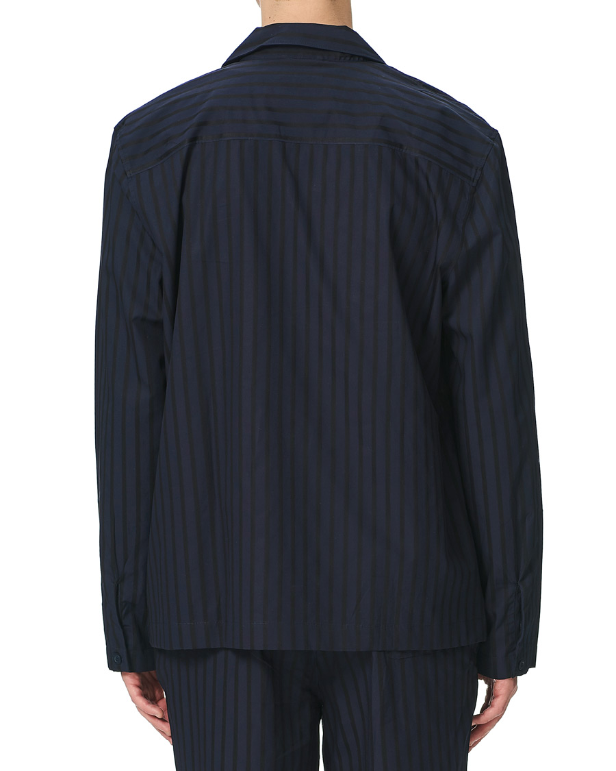 Herre | Pyjamas & Morgenkåber | Sunspel | Pyama Shirt Navy Dobby Stripe