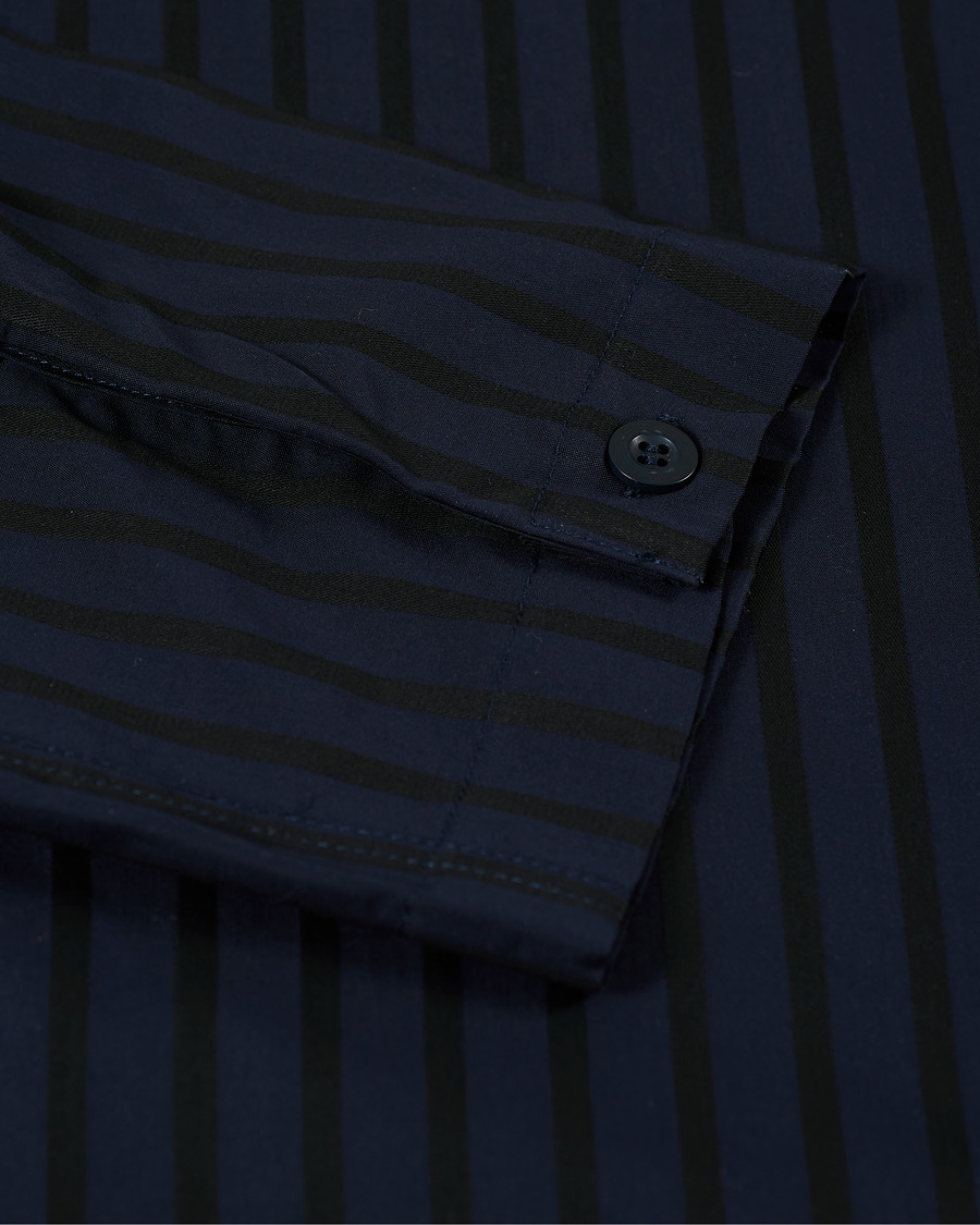 Herre | Pyjamas & Morgenkåber | Sunspel | Pyama Shirt Navy Dobby Stripe