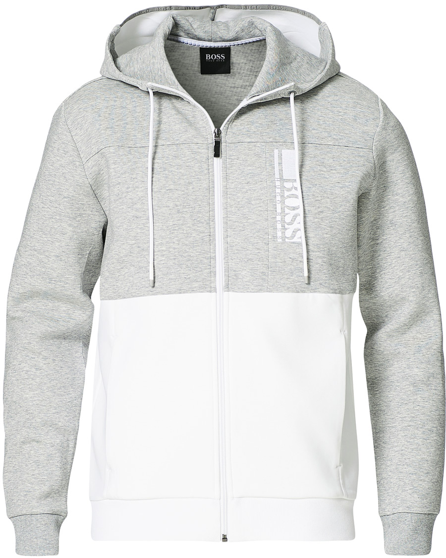 Herre | Trøjer | BOSS GREEN | BOSS Athleisure Saggy Full Zip Hoodie Grey/White