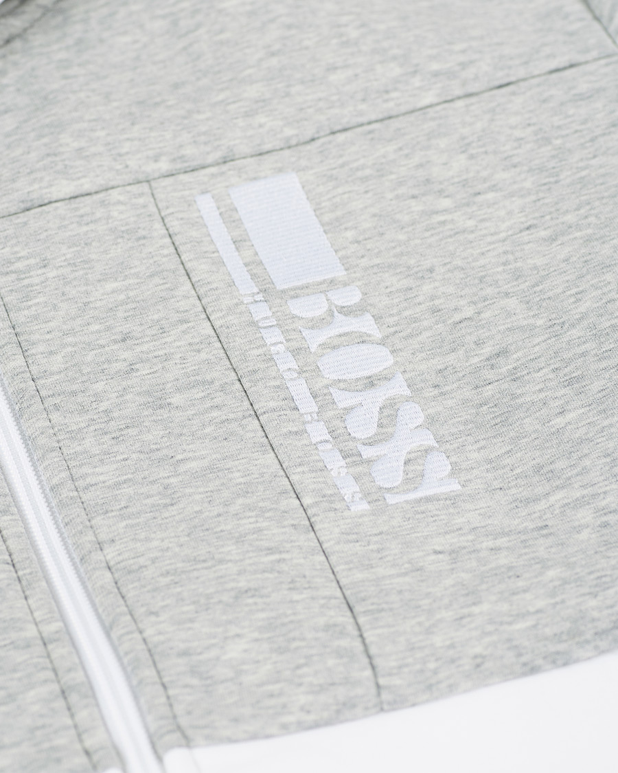 Herre | Trøjer | BOSS GREEN | BOSS Athleisure Saggy Full Zip Hoodie Grey/White