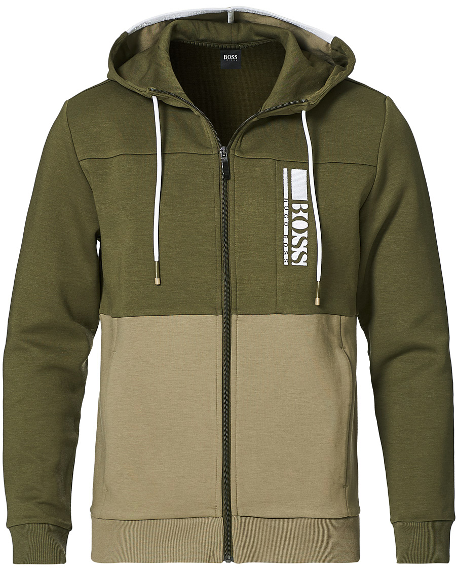 Herre | Trøjer | BOSS GREEN | BOSS Athleisure Saggy Full Zip Hoodie Dark Green