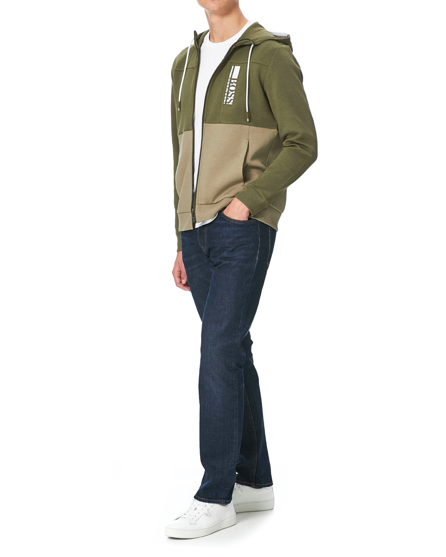 Herre | Trøjer | BOSS GREEN | BOSS Athleisure Saggy Full Zip Hoodie Dark Green